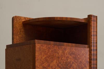  De Coene Fr res A Pair of De Coene Fr res Art Deco Nightstands in Thuya Veneer Belgium 1930s