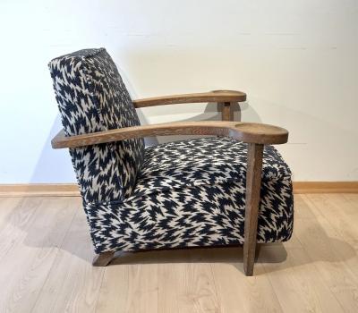 De Coene Fr res Art Deco Club Chair by De Coene Fr res Limed Oak Belgium circa 1935