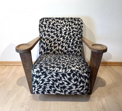 De Coene Fr res Art Deco Club Chair by De Coene Fr res Limed Oak Belgium circa 1935