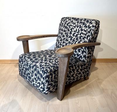 De Coene Fr res Art Deco Club Chair by De Coene Fr res Limed Oak Belgium circa 1935