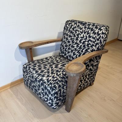 De Coene Fr res Art Deco Club Chair by De Coene Fr res Limed Oak Belgium circa 1935