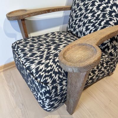 De Coene Fr res Art Deco Club Chair by De Coene Fr res Limed Oak Belgium circa 1935