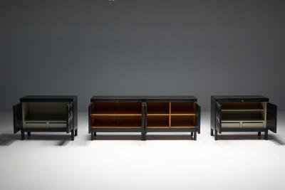  De Coene Fr res Brutalist De Coene Sideboard in Stained Oak Belgium 1970s