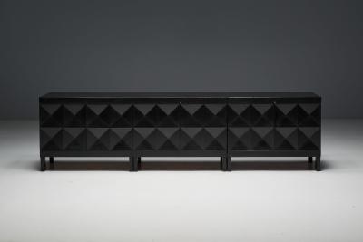  De Coene Fr res Brutalist De Coene Sideboard in Stained Oak Belgium 1970s