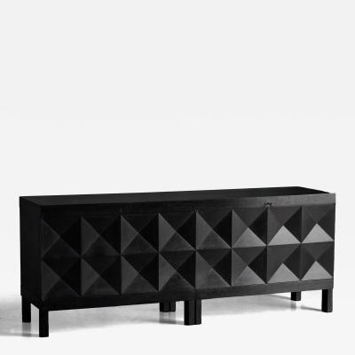  De Coene Fr res Brutalist De Coene Sideboard in Stained Oak Belgium 1970s