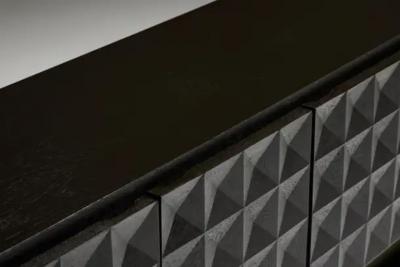  De Coene Fr res Brutalist Sideboard by De Coene in Stained Oak Belgium 1970s