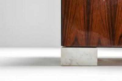  De Coene Fr res Carrara Marble and Rosewood Cabinet by Alfred Hendrickx