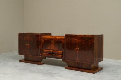  De Coene Fr res Exceptional De Coene Fr res Art Deco Sideboard in Burl Walnut Belgium 1930s