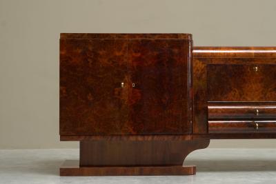  De Coene Fr res Exceptional De Coene Fr res Art Deco Sideboard in Burl Walnut Belgium 1930s