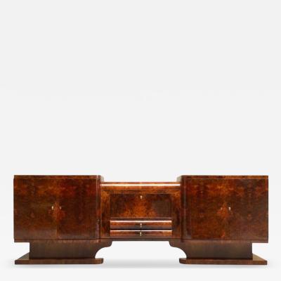 De Coene Fr res Exceptional De Coene Fr res Art Deco Sideboard in Burl Walnut Belgium 1930s