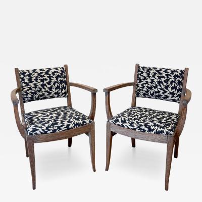  De Coene Fr res Pair of Art Deco Armchairs De Coene Fr res Limed Oak Belgium circa 1935