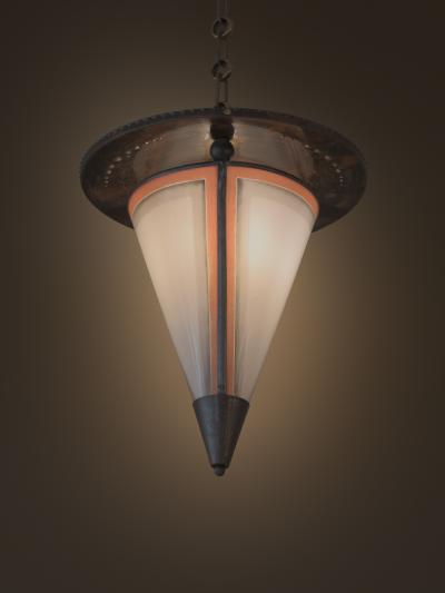  De Nieuwe Honsel De Nieuwe Honsel Amsterdam School Conical Lamp c 1930