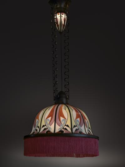  De Nieuwe Honsel De Nieuwe Honsel Amsterdam School Tulip Pendant Lamp circa 1925