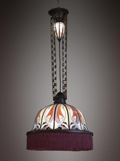  De Nieuwe Honsel De Nieuwe Honsel Amsterdam School Tulip Pendant Lamp circa 1925