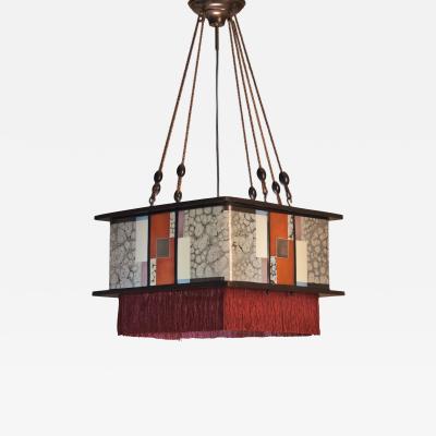  De Nieuwe Honsel De Nieuwe Honsel Art Deco Square Pendant Lamp circa 1929