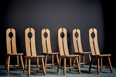  De Puydt Brutalist Dining Room Set consisting of 6 chairs and a matching dining table