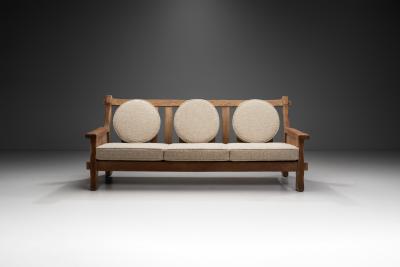  De Puydt De Puydt Three Seater Sofa with Upholstered Cushions Belgium 1970s