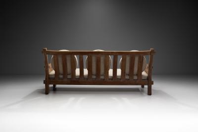  De Puydt De Puydt Three Seater Sofa with Upholstered Cushions Belgium 1970s