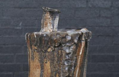 DeVoe Vintage Brutalist Glaze Ceramic Pottery Sculpture Signed DeVoe