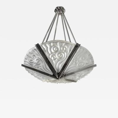  Degu French Art Deco Pendant Chandelier by Degue