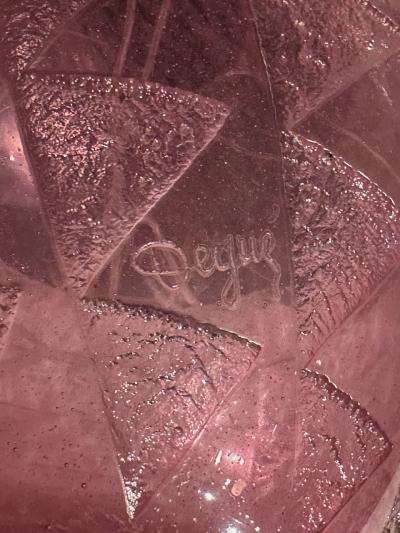  Degu French Etched Glass Art Deco Vase by Degue