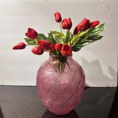  Degu French Etched Glass Art Deco Vase by Degue