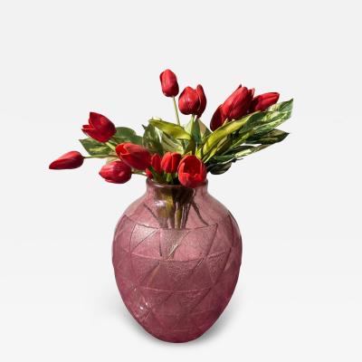  Degu French Etched Glass Art Deco Vase by Degue