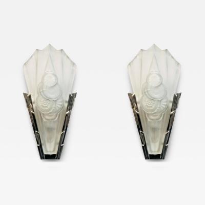  Degu Pair of French Art Deco Wall Sconces By Degue LU161925884853
