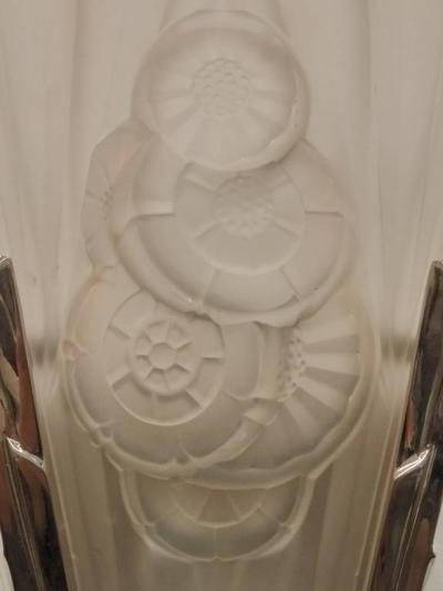  Degu Pair of French Art Deco Wall Sconces Signed by Degue