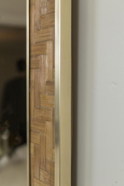  Del Vera Large Vintage Italian Bamboo Mirror By Del Vera