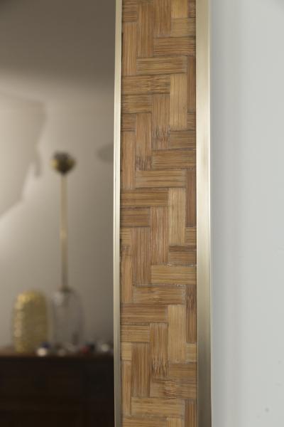  Del Vera Large Vintage Italian Bamboo Mirror By Del Vera