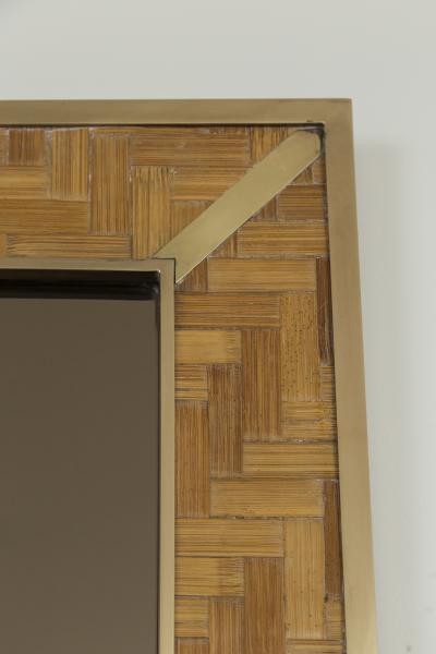  Del Vera Large Vintage Italian Bamboo Mirror By Del Vera