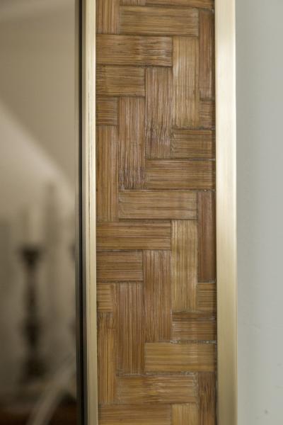  Del Vera Large Vintage Italian Bamboo Mirror By Del Vera