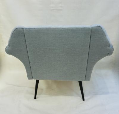  Delta Cosulich Interiors Italian Mid Century Modern Style Pair of Aquamarine Armchairs