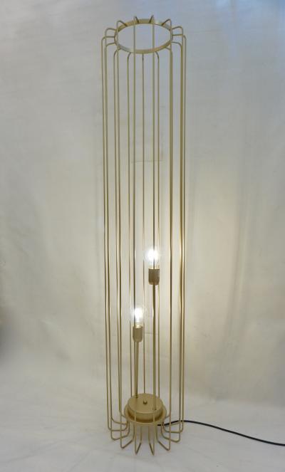  Delta Cosulich Interiors Minimalist Italian Futurist Gold Steel Open Floor Lamp