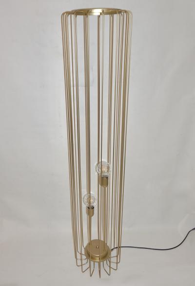  Delta Cosulich Interiors Minimalist Italian Futurist Gold Steel Open Floor Lamp