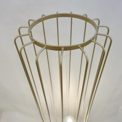  Delta Cosulich Interiors Minimalist Italian Futurist Gold Steel Open Floor Lamp