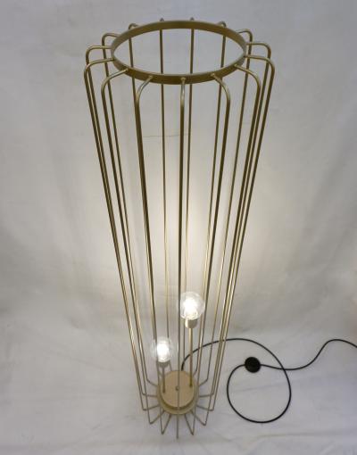  Delta Cosulich Interiors Minimalist Italian Futurist Gold Steel Open Floor Lamp