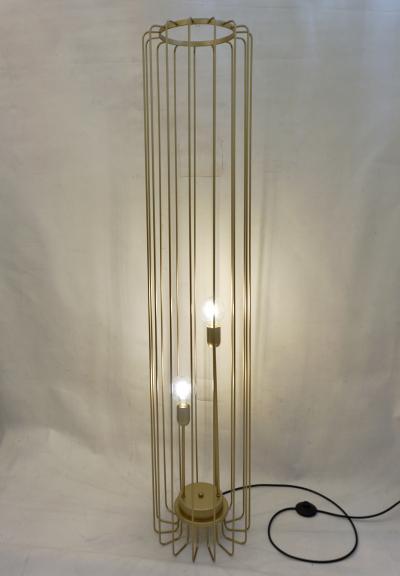  Delta Cosulich Interiors Minimalist Italian Futurist Gold Steel Open Floor Lamp
