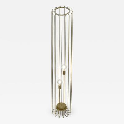 Delta Cosulich Interiors Minimalist Italian Futurist Gold Steel Open Floor Lamp