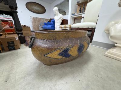  Denbac Large French Art Deco Pottery Jardiniere Attributed To Denbac