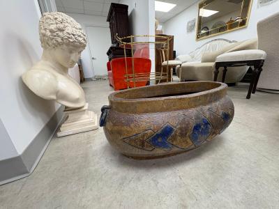  Denbac Large French Art Deco Pottery Jardiniere Attributed To Denbac