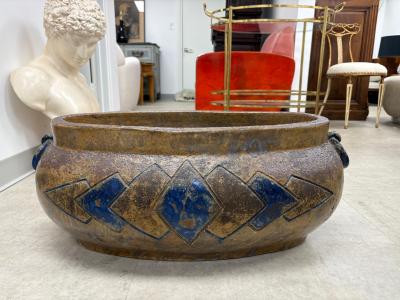  Denbac Large French Art Deco Pottery Jardiniere Attributed To Denbac