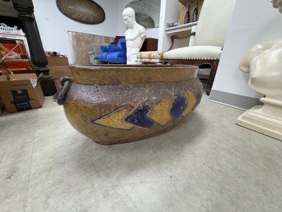  Denbac Large French Art Deco Pottery Jardiniere Attributed To Denbac