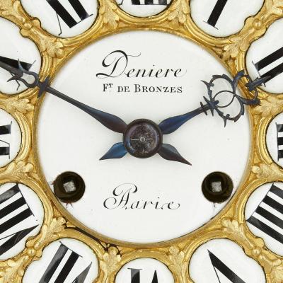  Deni re et Fils Antique Eclectic Style Gilt Bronze Clock Set by Henri Picard and Deni re et Fils