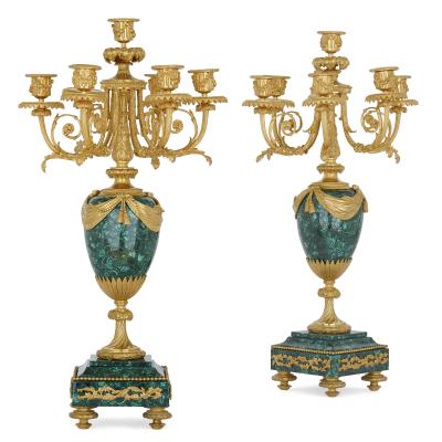  Deni re et Fils Antique Parisian mantel clock and candelabra set by Deni re et Fils