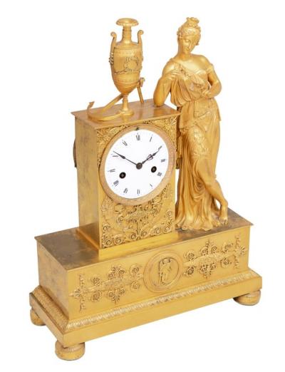  Deni re et Fils Charles X Ormolu Figural Mantel Clock Paris 1830s