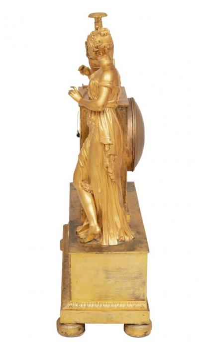  Deni re et Fils Charles X Ormolu Figural Mantel Clock Paris 1830s