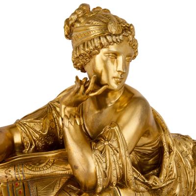  Deni re et Fils Neoclassical Gilt Bronze and Polychrome Enamel Mantel Clock By Deni re et Fils