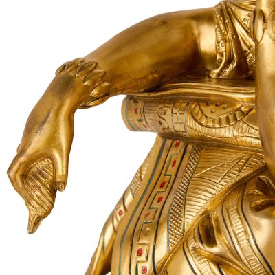  Deni re et Fils Neoclassical Gilt Bronze and Polychrome Enamel Mantel Clock By Deni re et Fils